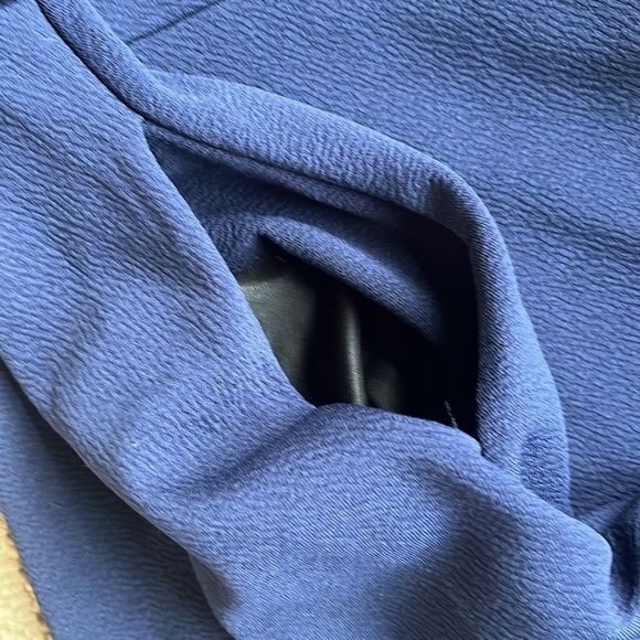 Owin Floral waist fit and flare 3-4 sleeve dress navy blue - Picture 9 of 11